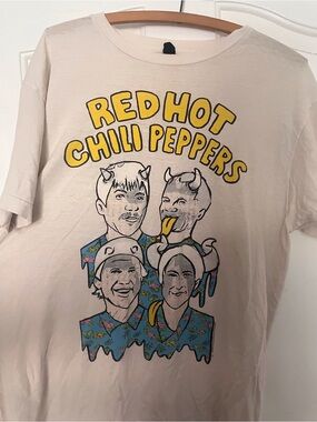 Red Hot Chili Peppers Graphic Tee - Yellow & Blue Print